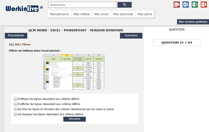 qcm formation en ligne